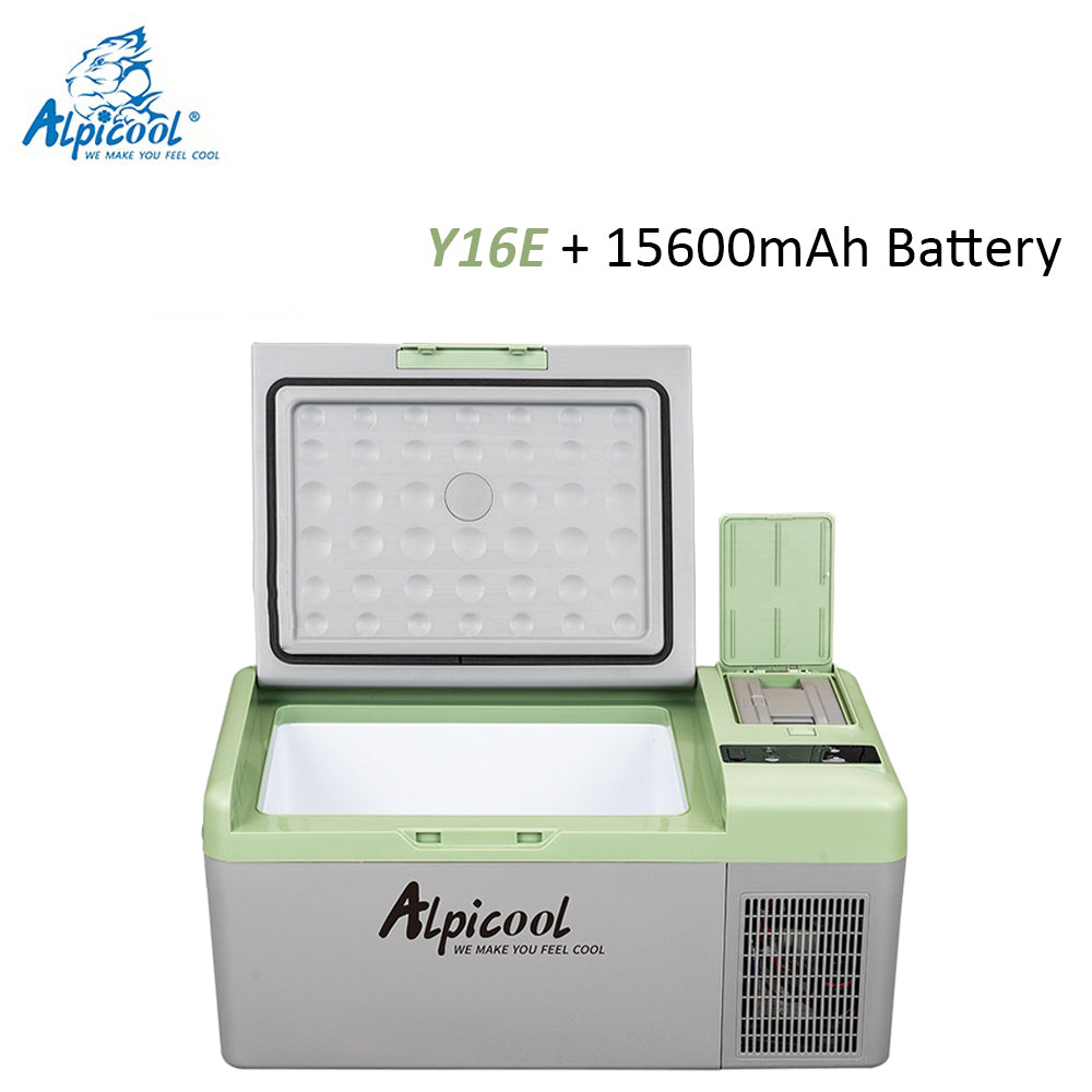 ALPICOOL Y Series Y16 Y16E 16L Mini Portable 12V 24V DC Car Auto RV Camping Refrigerator Compressor Cooling Cooler Ref Fridge Freezer 220V AC Optional Battery Y 16 16E