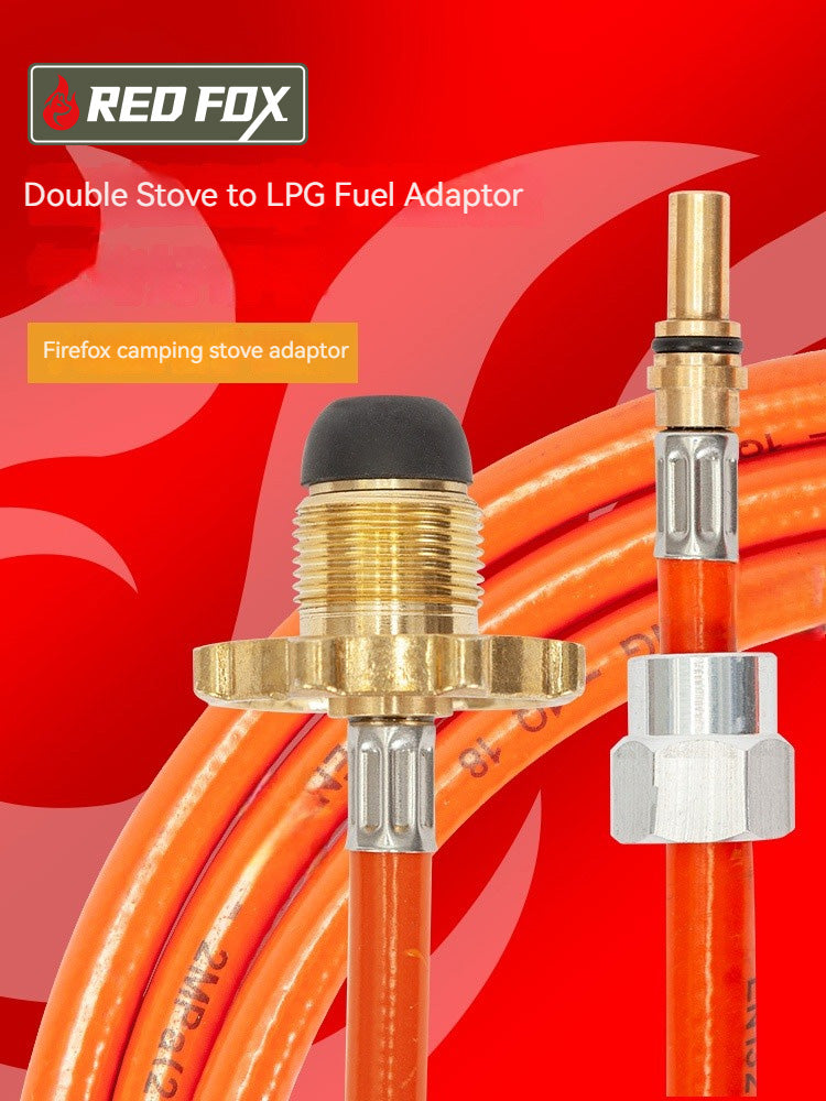 Redfox Double Stove to LPG Fuel Adaptor Portable 150cm Hose Pipe Gas Connector Adapter For Camping Dual Stove to Gasul Converter