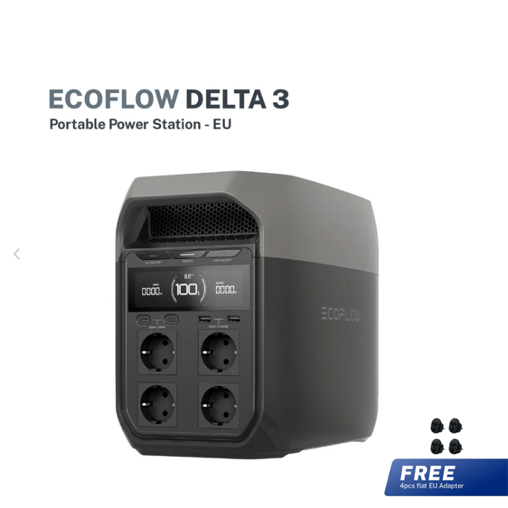 Ecoflow Delta 3 Power Station Portable Lightweight Home Battery Backup Charging 100% In 56 Minutes 1800W Up To 3600W With X-Boost Energy Storage