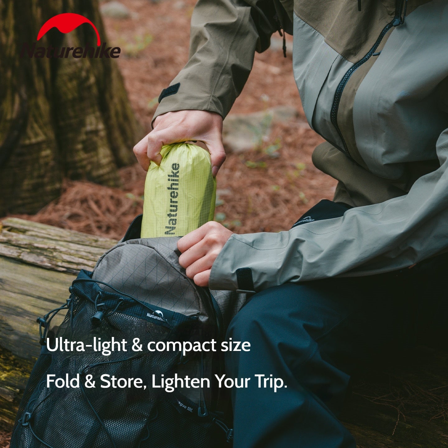 Naturehike Lightweight Poncho Raincoat Portable Foldable Unisex Sleeve Design Waterproof Outdoor Camping Hiking Cycling Travel Mountaineering