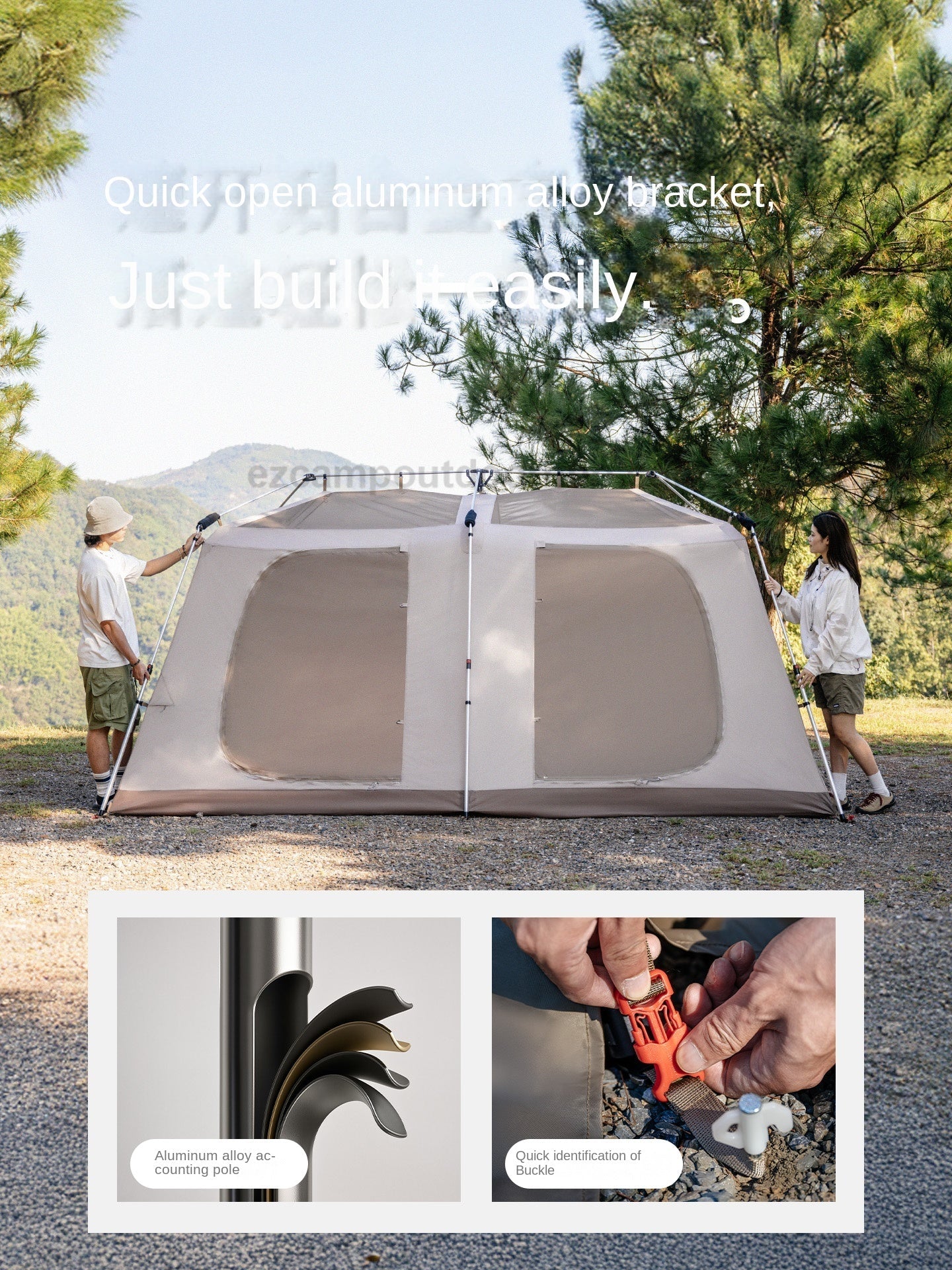 Naturehike VILLAGE 13 Flagship PRO Series Fast Build Automatic Cabin Style Tent 4-8 Person Outdoor Waterproof Ti Black Vinyl Coated Sunscreen Gen 3