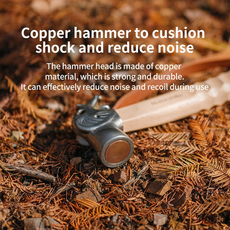 Naturehike Elephant Head Multifunctional Outdoor Camping Hammer Peg Nail Ground Stakes Puller Equipment Pegs Pulling Tool Solid Wood Grip Handle