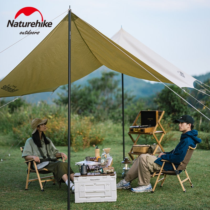 Naturehike Carbon Fiber Canopy Pole Portable Ultralight 2pcs Set 2.4m Awning Canopy Tarp Tent with Storage Bag Premium each Pole 4 Section Folding