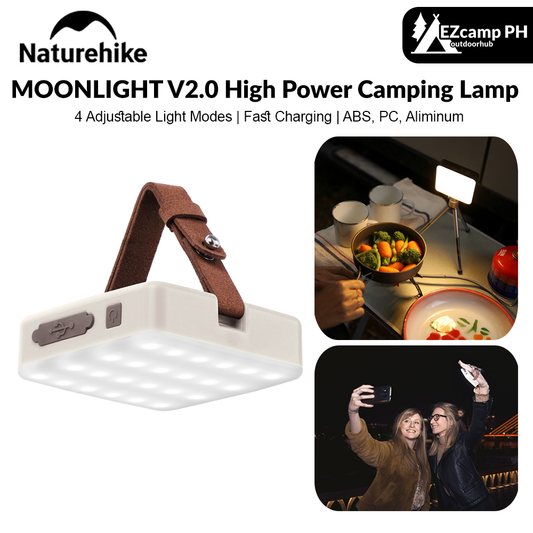 Naturehike Moonlight V2 High Power Camping Lamp Tent Portable Multifunction 4 Adjustable Modes LED Photo Light Lantern Type-C Rechargeable Waterproof