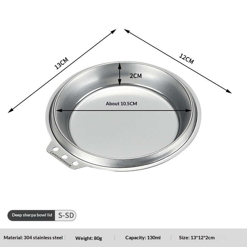 Campingmoon DEEP Shera Bowl Lid Portable Lightweight Multipurpose Picnic Plate Deep Dipping Dry Dish Steamer Lid Cutlery Outdoor Cookware Camping