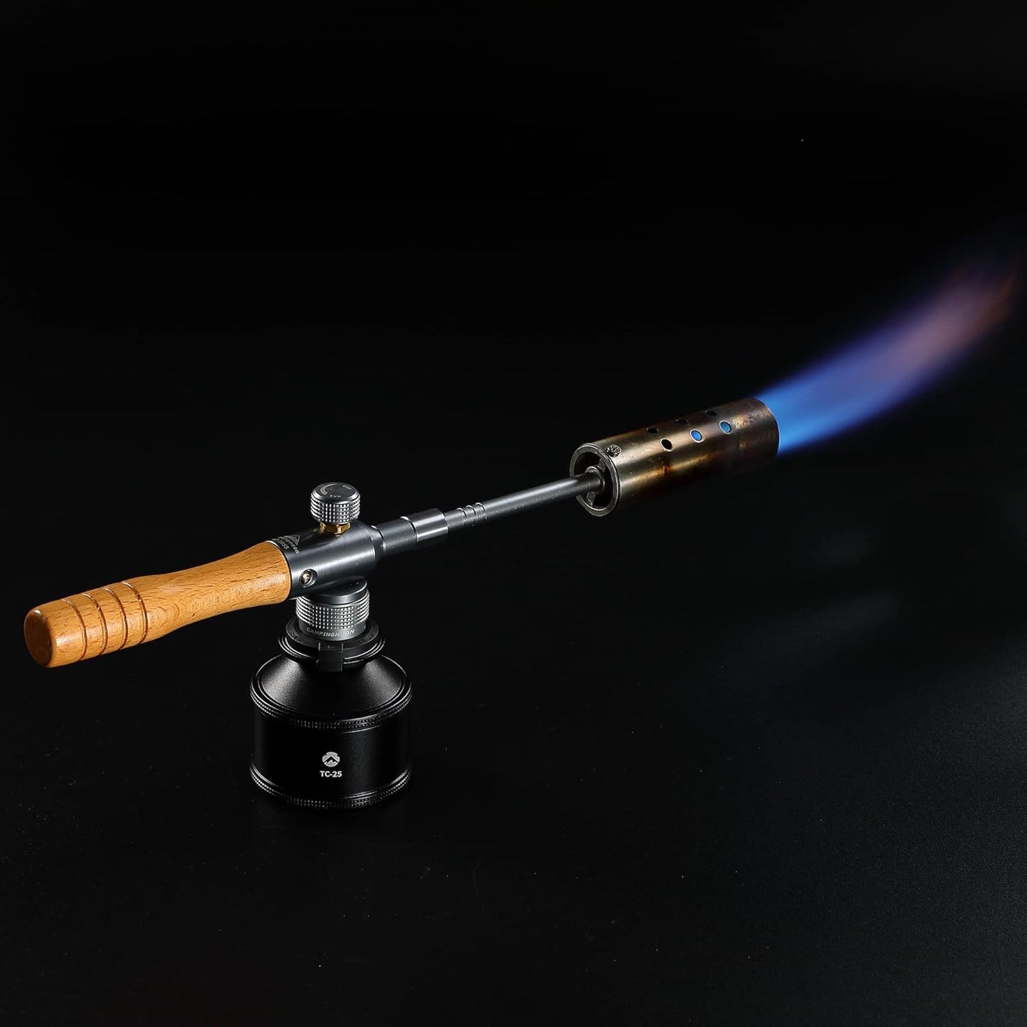 CAMPINGMOON TC-25 Refillable Nozzle-Type Butane Canister Black Empty Mini Pocket Tank Standard Gas Stove Lamp Lantern Torch Cassette Premium Aluminum