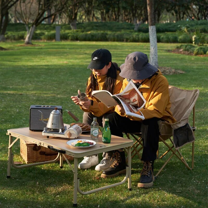 MOBI GARDEN Large Double Folding Moon Chair Outdoor Foldable Camping Easy Assemble Storage 150kg Max Load Stable Steel Pipe Frame 600D Oxford Portable Seat with Storage Bag Mobigarden