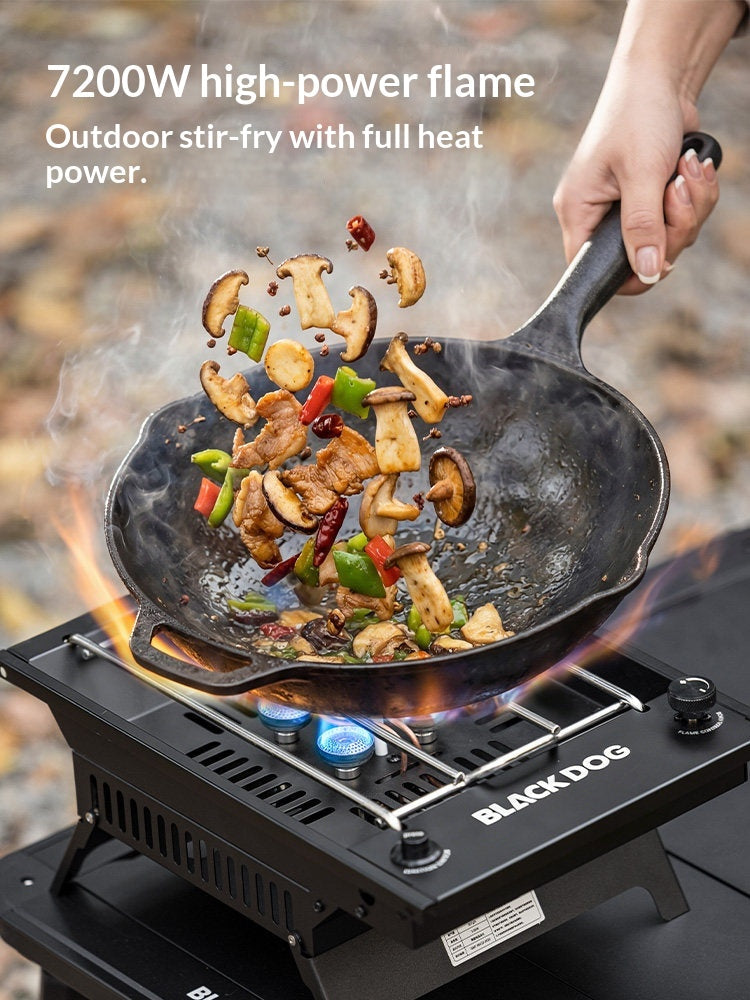 BLACKDOG EARTH CORE Gas Furnace Portable IGT Modular Stainless Steel Camping Stove With Precise Flame Control Outdoor Cooking Kitchenware