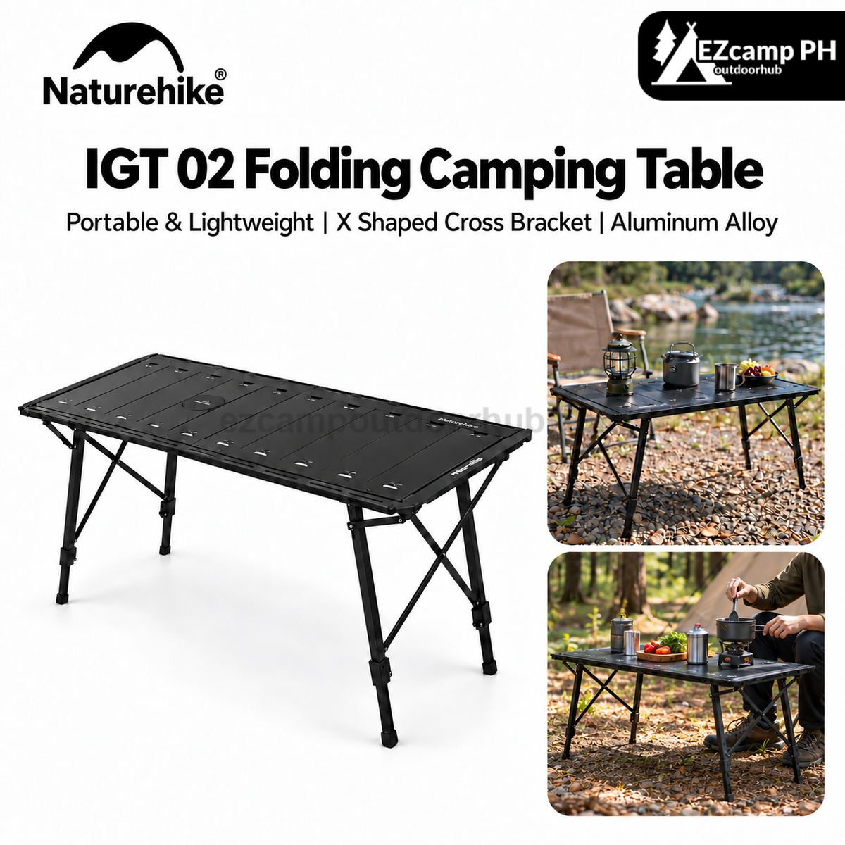 Naturehike IGT 02 Folding Camping Table Adjustable Height Modular IGT Outdoor Picnic Table Rack