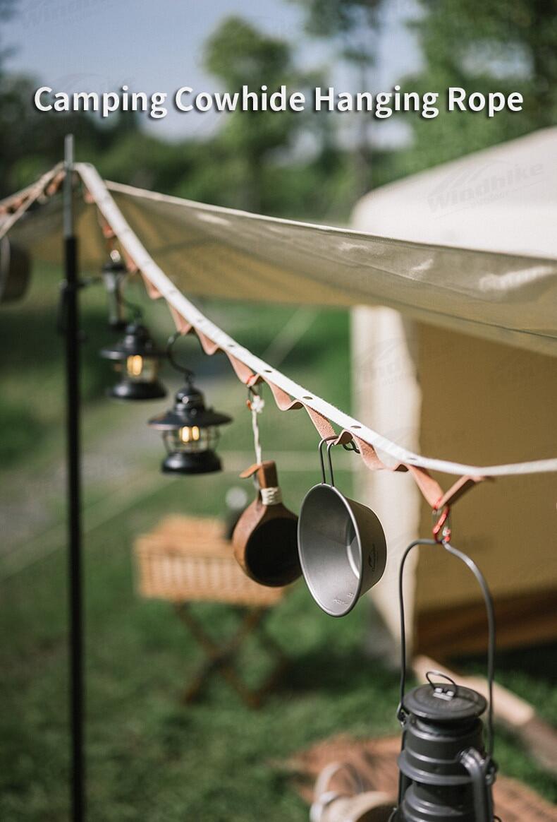 Naturehike Cowhide Hanging Rope Portable Ultralight Leather Clothesline With Snap Ring 4.6m Extendable Hanging Hang Hook Lanyard Tarp Pole Tent Outdoor Camping Hiking Beach Travel Accessories Heavy Duty Original Nature Hike