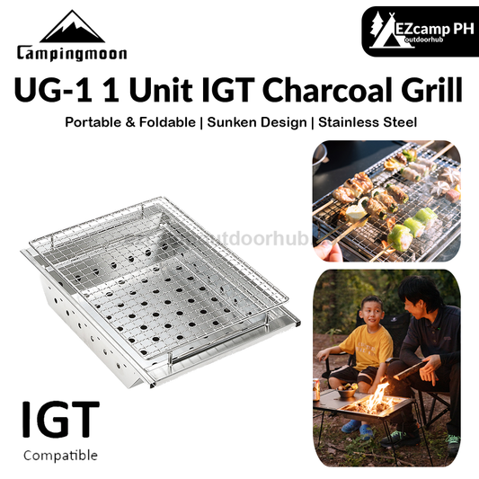 Campingmoon UG-1 1 Unit IGT Charcoal Grill Portable Folding Multi-Scene Integrated Griller Table Stainless Steel Outdoor BBQ Equipment With Bag