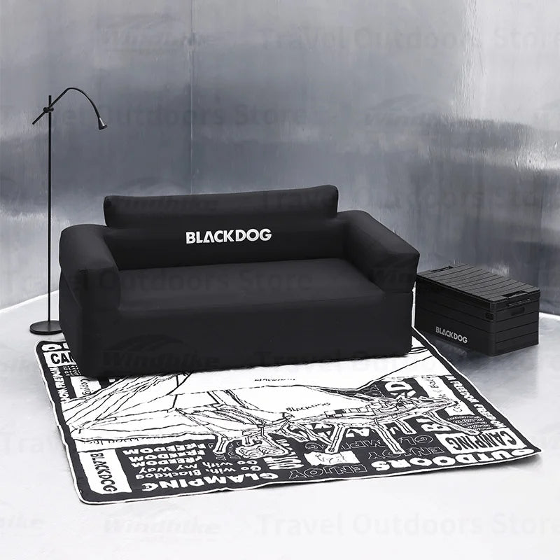 BLACKDOG Automatic Air Inflatable Black Camping Double Portable Sofa Bed 45cm Height up to 300kg Max Load Built-in Electric Air Pump Rechargeable USBC
