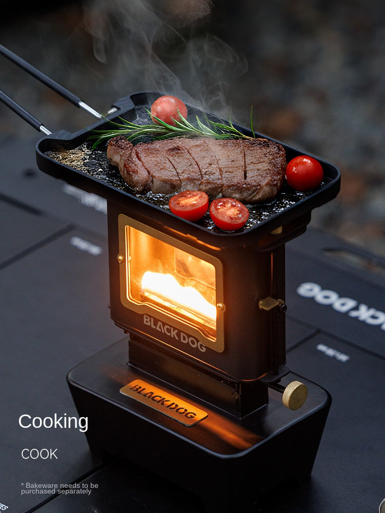 Blackdog CHAKRA Black Kerosene Lamp Portable Multifunctional Stainless Steel Mini Tabletop Cooking Stove Aesthetic Vintage Style Outdoor Camping Table Lantern Heater