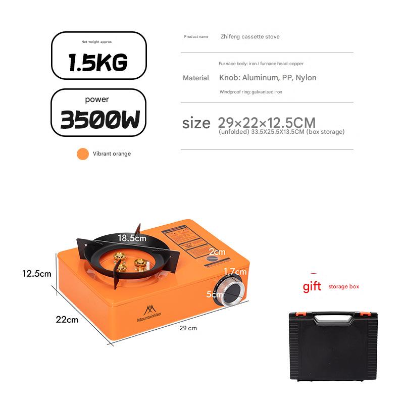 Mountainhiker High Power Butane Cassette Outdoor Multipurpose Camping Gas Stove 3.5Kw Firepower Integrated Windproof Design Magnetic Fuel Canister Valve
