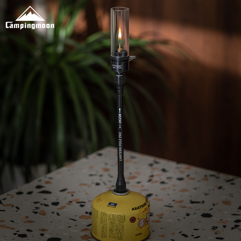Campingmoon BKZ26 Lantern Extension Rod Portable Black Aluminum Alloy Outdoor Gas Lamp Atmosphere Light Heightened Camping Supplies Extended Pole