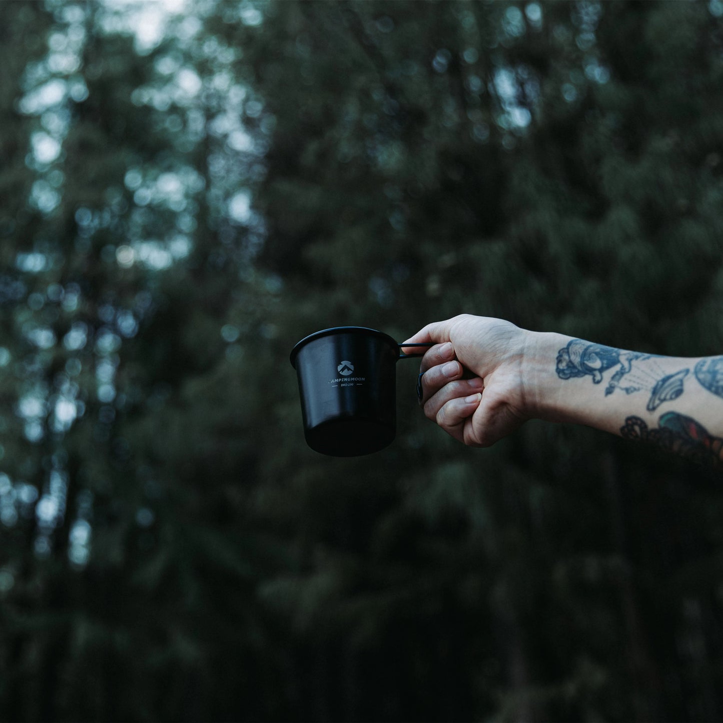 CAMPINGMOON BKS Series Black Stainless Steel Sierra Bowl Beer Coffee Tea Mug Shot Glass Titanium Coated Shera Hanging Cup Stackable Storage Utensil