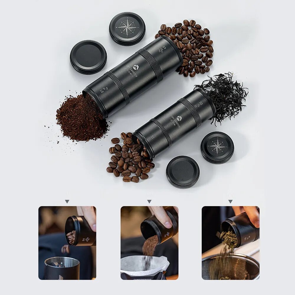 CAMPINGMOON CC-50 CC-51 Coffee Bean Storage Canister Portable Lightweight Multipurpose Moisture Proof Aluminum Alloy Tea Leaves Sealed Jar Container