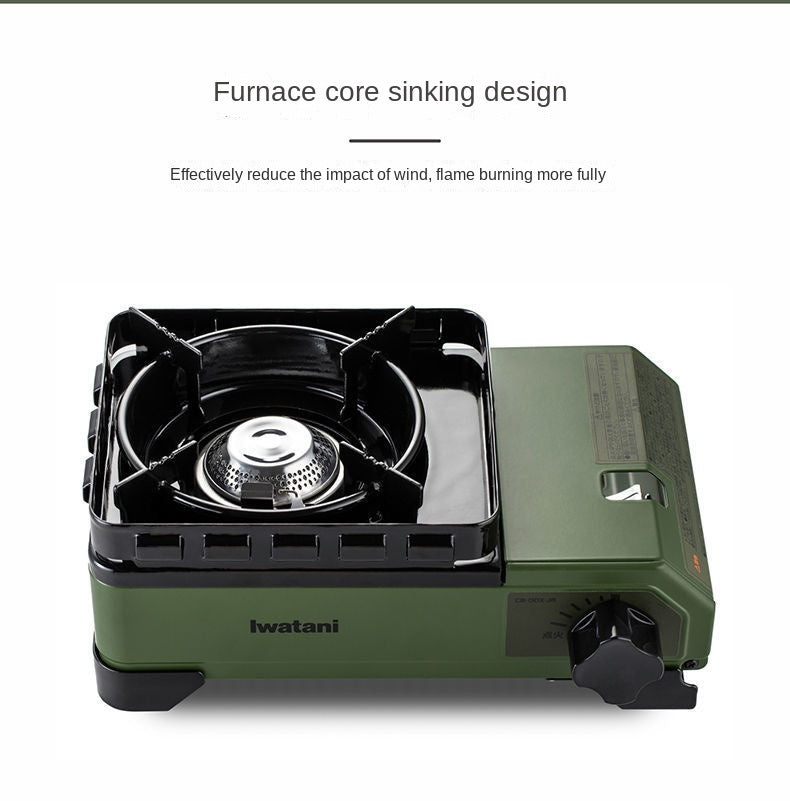 Iwatani Tough Maru Jr. Outdoor Stove Portable Butane Canister Cassette Stove With Double Integrated Windshield And Storage Case