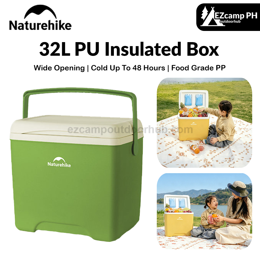 Naturehike 32L PU Insulated Box Portable Food-Grade Large-Capacity Cooler Chest Cold And Hot Up To 48H Food Drinks Ice Outdoor Camping Travel