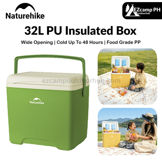 Naturehike 32L PU Insulated Box Portable Food-Grade Large-Capacity Cooler Chest Cold And Hot Up To 48H Food Drinks Ice Outdoor Camping Travel
