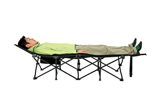 CAPTAIN STAG UB-2004 Camping Bed Portable Lightweight Foldable CS Black Label Folding Cot Wide Design With Side Pocket Load Bearing 80kg Bed Outdoor