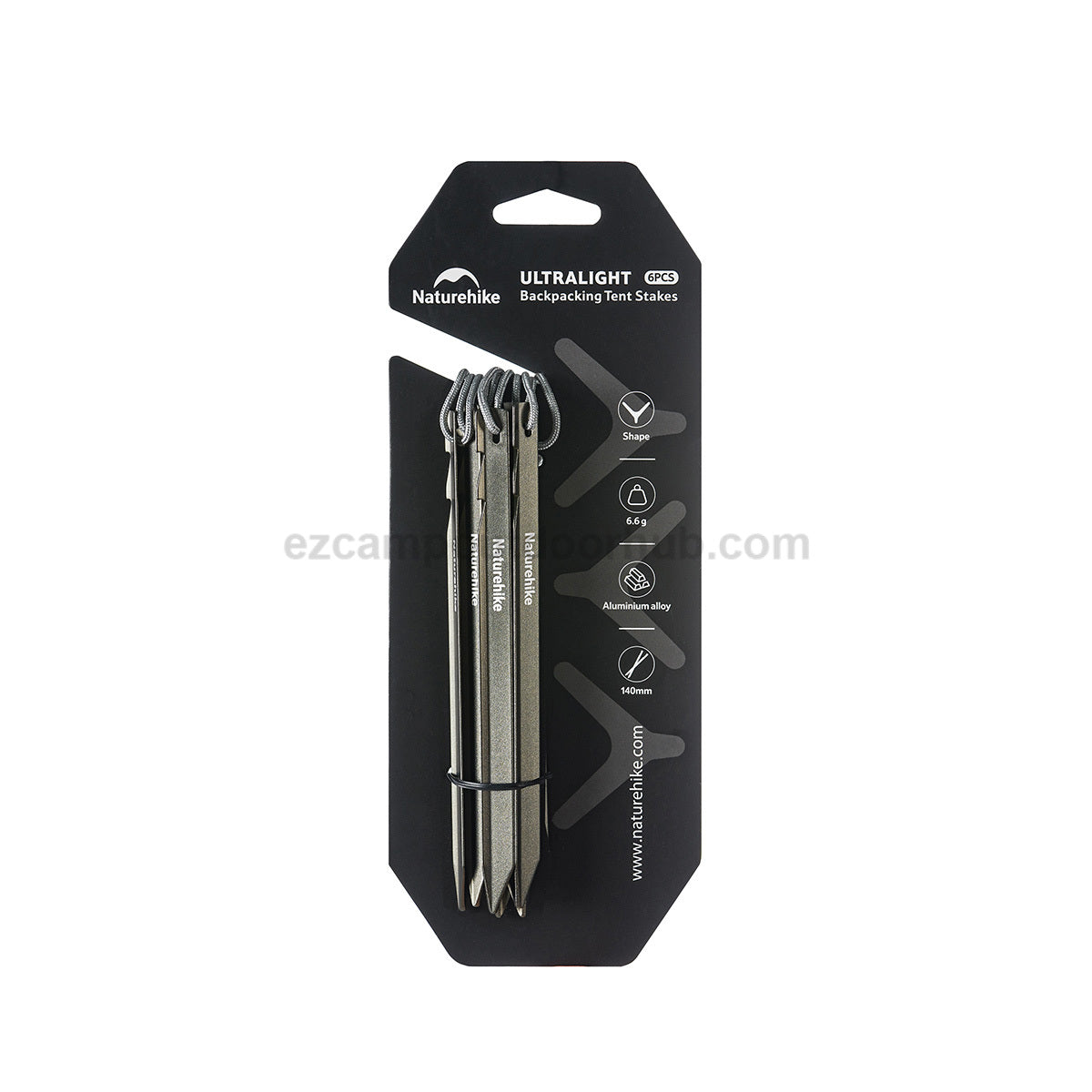 Naturehike 6Pcs Tent Stakes Pegs Portable Aluminum Alloy Camping Tent Stakes Shelter Nail Durable Impact Resistant Outdoor Camping Hiking Accessories