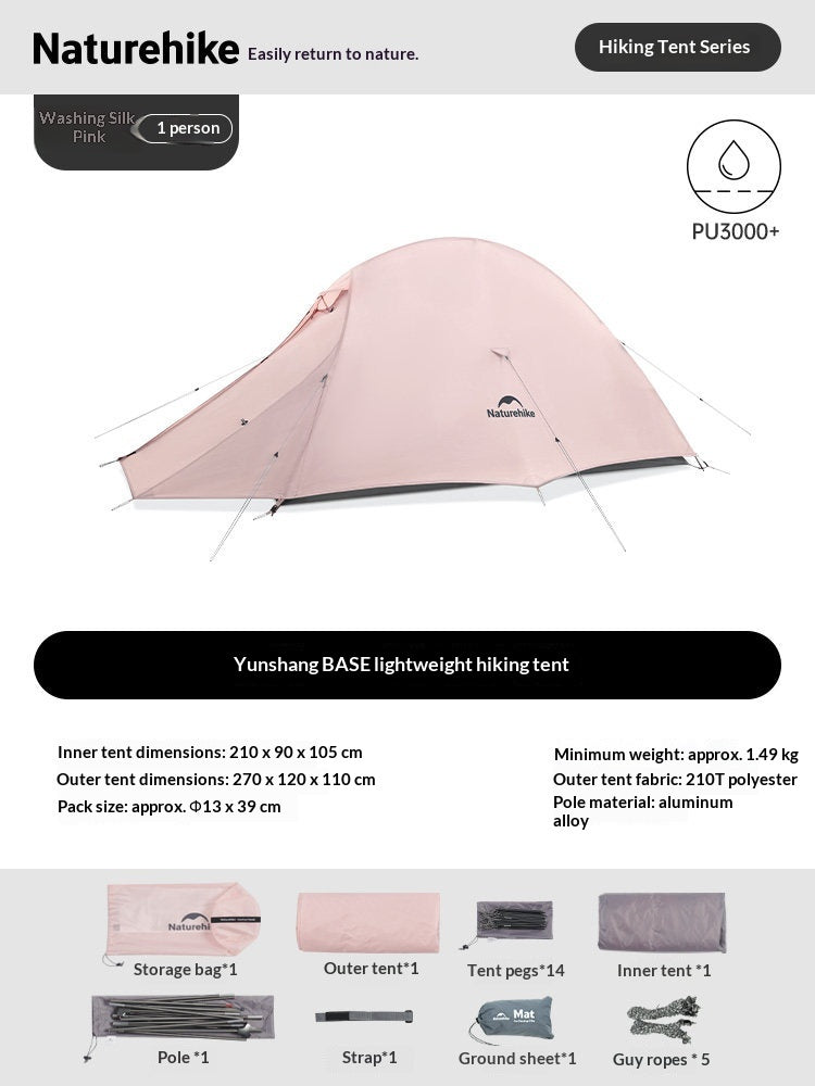 Naturehike CLOUD UP BASE Pink Version 1-2 Person Women's Ultralight Portable Hiking Tent