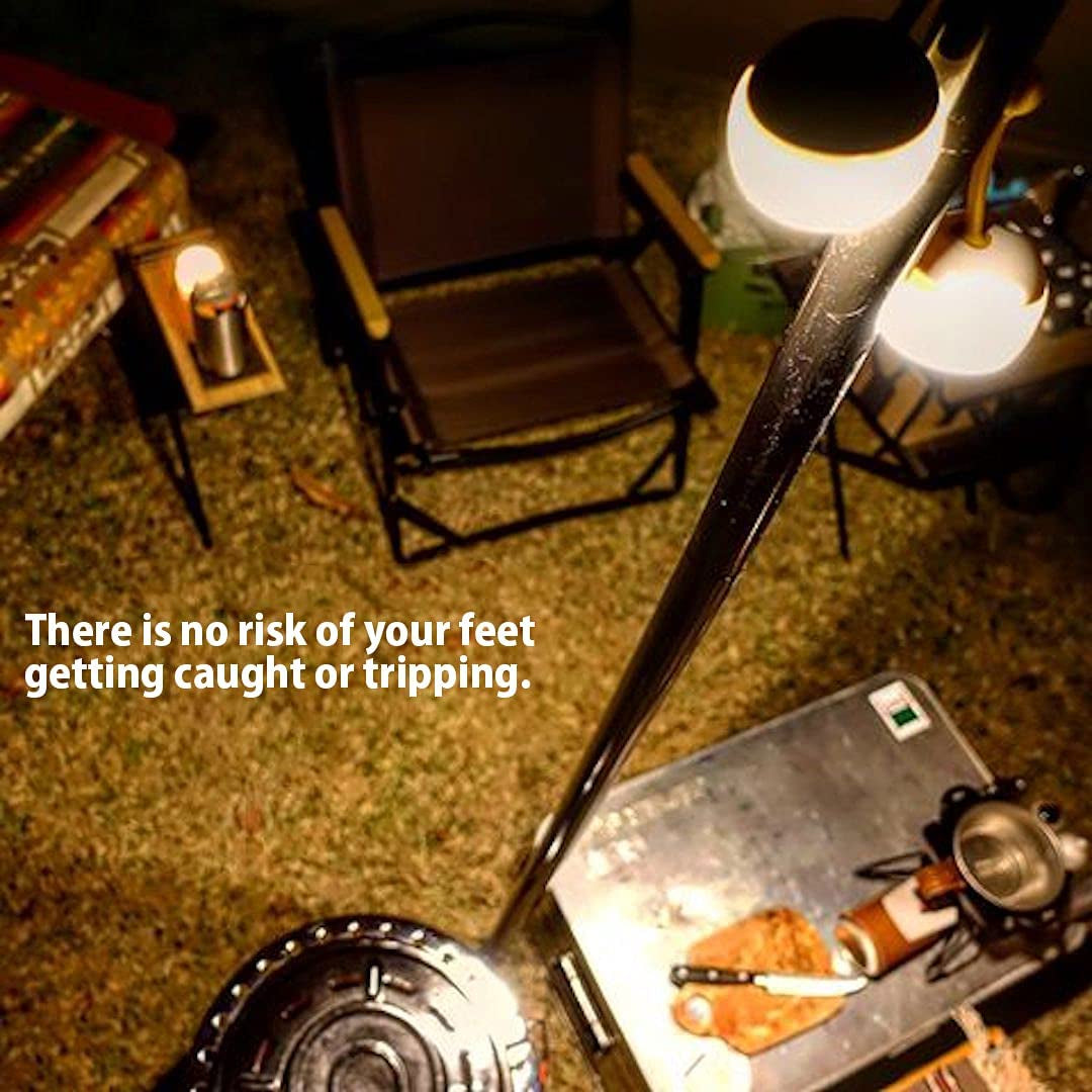 CAMPINGMOON D-240 / D-243 Stainless Steel Dual Lamp Post Camping Lantern Light Pole Adjustable Height 15kg Max Load Original with Optional Tripod