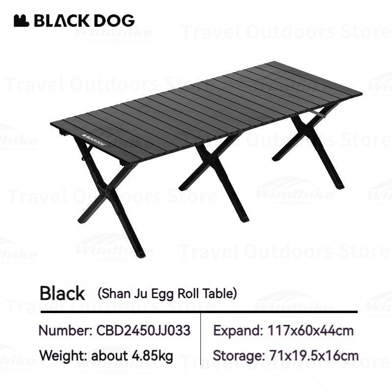 BLACKDOG Aluminum Alloy Egg Roll Table Portable Folding Camping Coffee Dining Table Outdoor Hiking Picnic Beach Foldable Board Triangular Cross Support