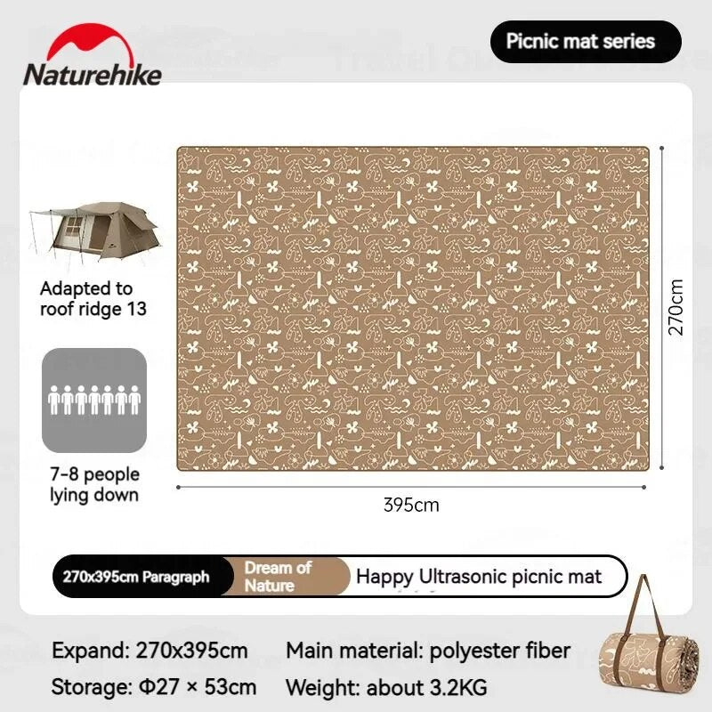 Naturehike HAPPY Series Ultrasonic Picnic Mat Waterproof Moisture Proof 3-10 Persons Cushion Pad Eco-Friendly Cotton Blankets Village 6.0 13 Add-on