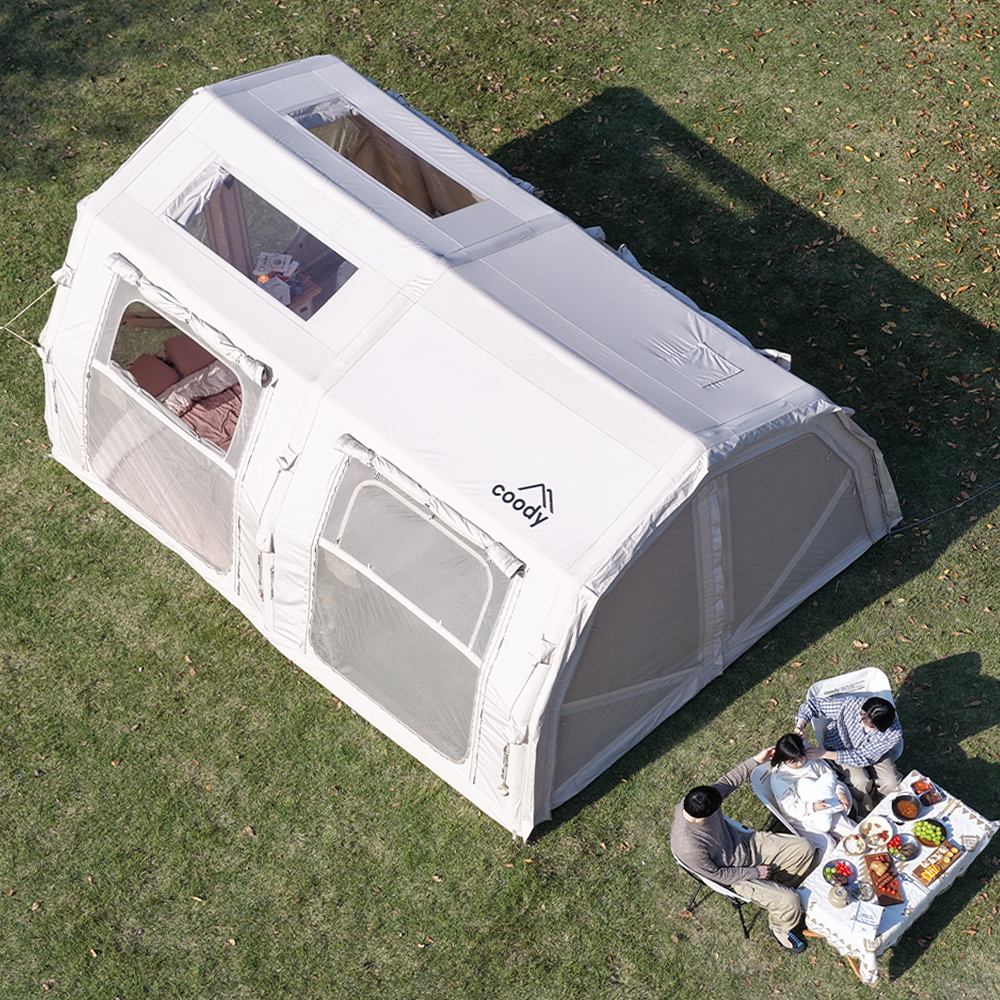 Coody FAMILIA AIR 17.2 PRO Inflatable Air Tent Large Family Camping Tent 4 Sided Mesh Windows Waterproof Glamping Shelter Easy Setup Outdoor Tent