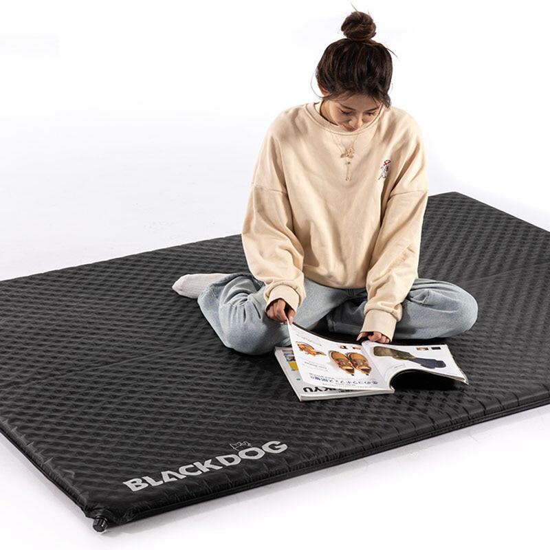 BLACKDOG Atomatic Inflatable Cushion 5CM Thick Foam Auto Self Inflate Single Double Camping Sleeping Pad Mattress Bed Tent Mat Comfortable Black Dog