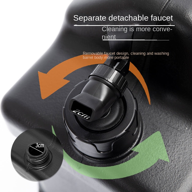 Mountainhiker Black PE Water Container Portable Lightweight Multipurpose 12/19L Large Capacity Removable Faucet Design Food Grade PE Drinking Water Storage Tank Bucket Outdoor Camping