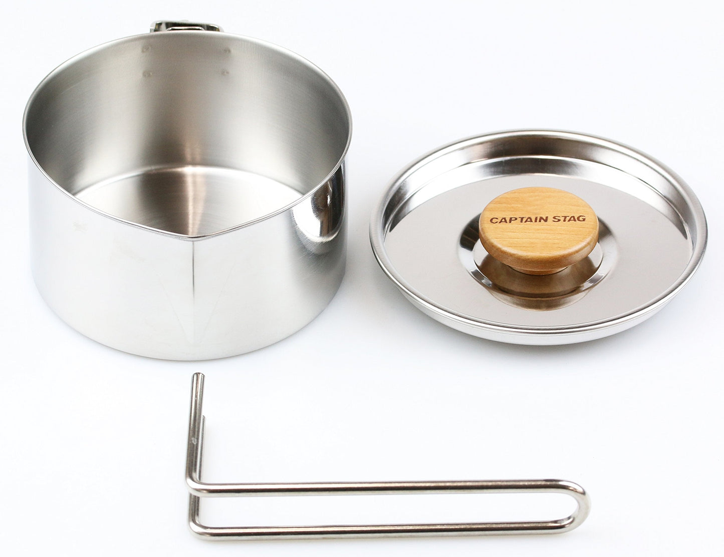 CAPTAIN STAG UH-4206 Camping Kettle Portable 730ml Stainless Steel Sauce Pan Boiling Water Coffee Tea Pot Outdoor Cookware Kitchenware