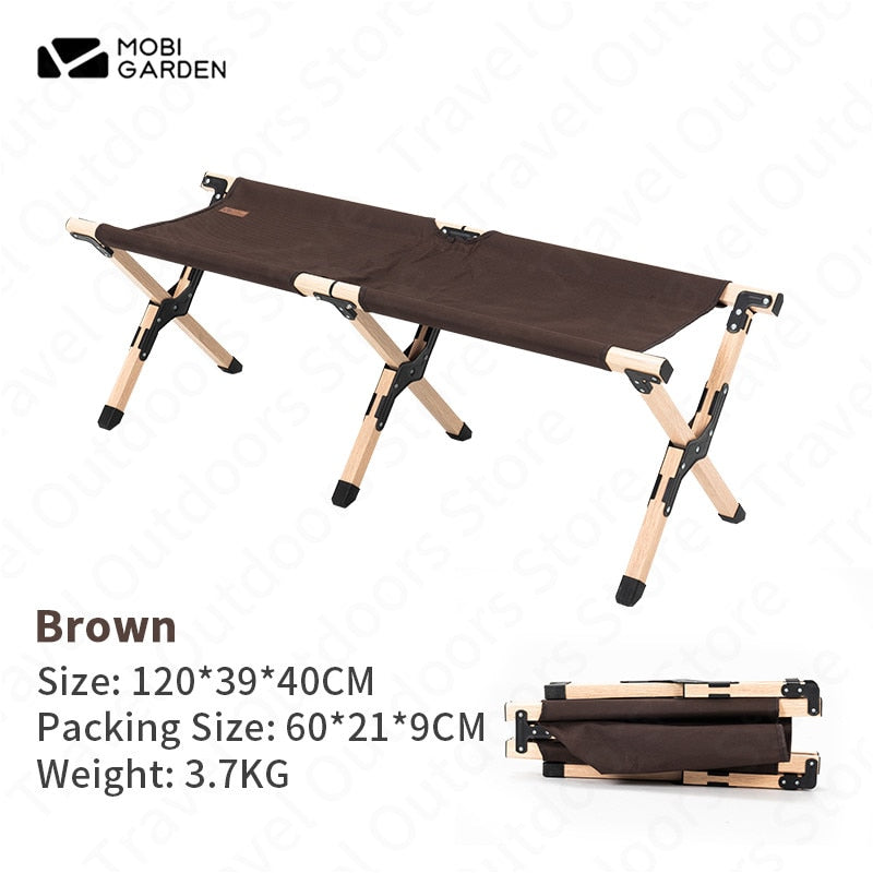 MOBI GARDEN Aluminum Alloy Camping Stool 2 Persons Folding Chair Cross Structure Design Load Bearing 160kg 600D Oxford Cloth Picnic Fishing Chair