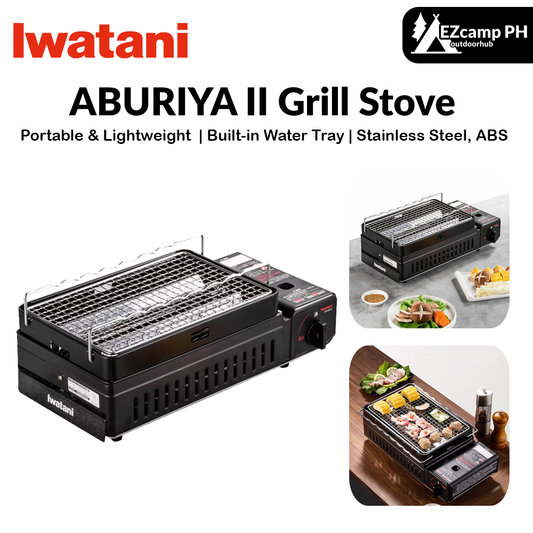 Iwatani ABURIYA II Grill Stove Portable Lightweight Butane Canister Cassette Stove Grill 2.3kw Firepower Charcoal-less Outdoor Camping Travel Griller