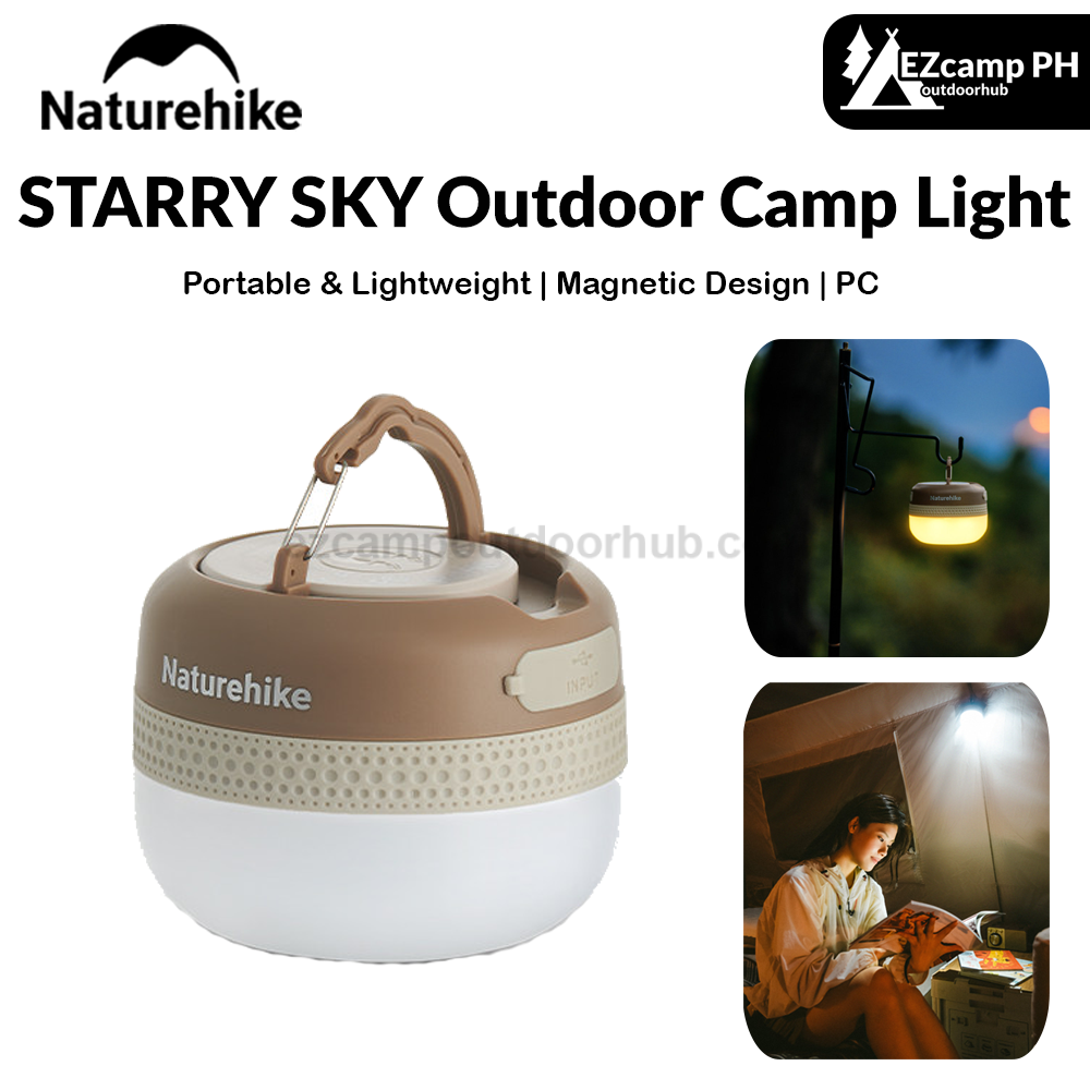 Naturehike STARRY SKY Outdoor Camp Light Hanging Magnetic LED Lantern Tent Lamp Light IP44 Waterproof USB Charging 4000mAh Battery Working Up To 38H Camping