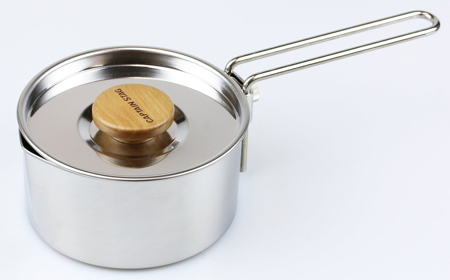 CAPTAIN STAG UH-4206 Camping Kettle Portable 730ml Stainless Steel Sauce Pan Boiling Water Coffee Tea Pot Outdoor Cookware Kitchenware