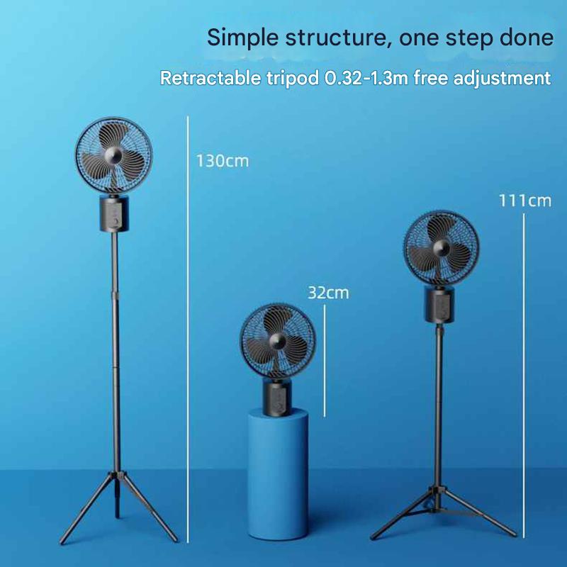 ROCCIA Oscillating Rechargeable Fan w/Remote Super Strong 7 Speeds 2 in 1 Unique Design 20000mAh (2*10000mAh) 10 Inch Cordless Battery-Operated Fan Opolar