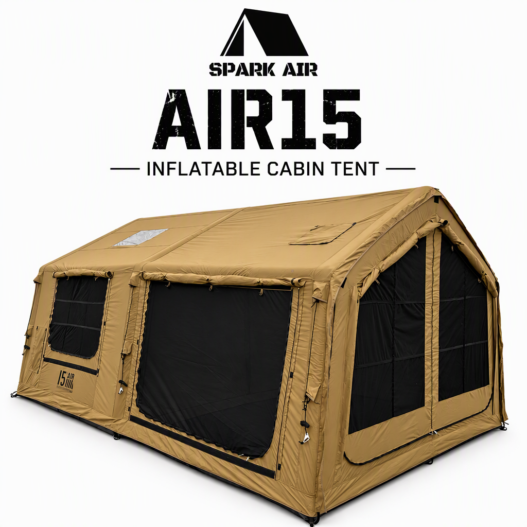 Spark Air AIR15 Inflatable Cabin Tent 15m² Large Space 6-8 Persons TC Cotton Camping Tent