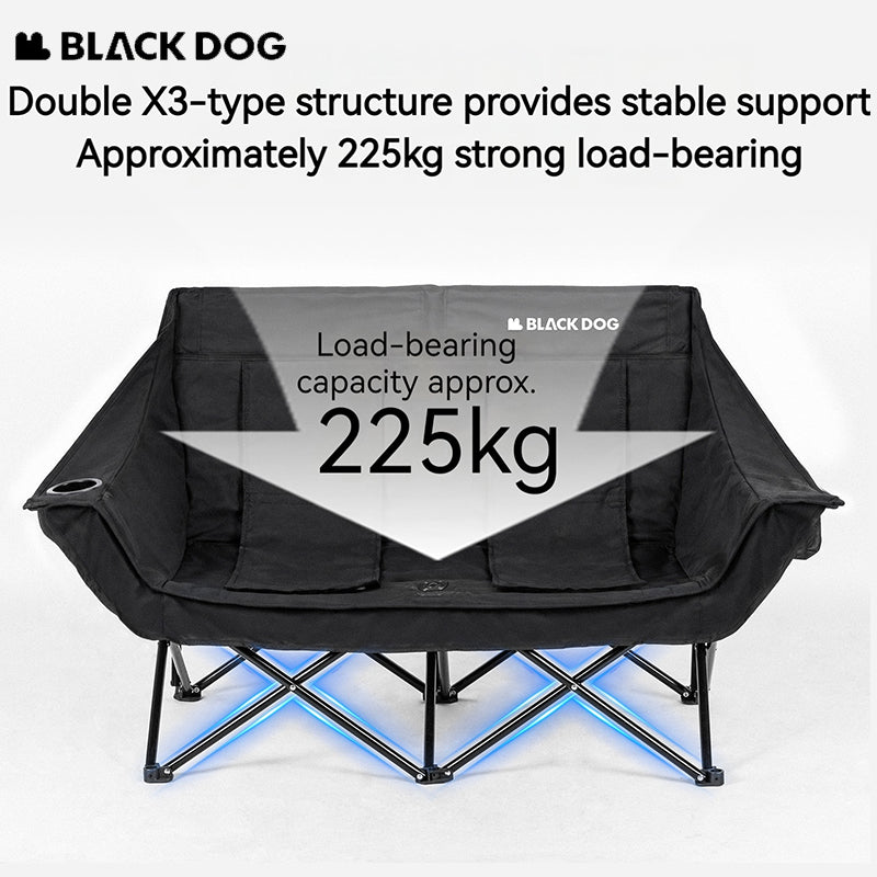 Blackdog FLOATING MOON PRO 2 Folding Portable Double Seat 225kg Max Load Extra Wide Camping Chair