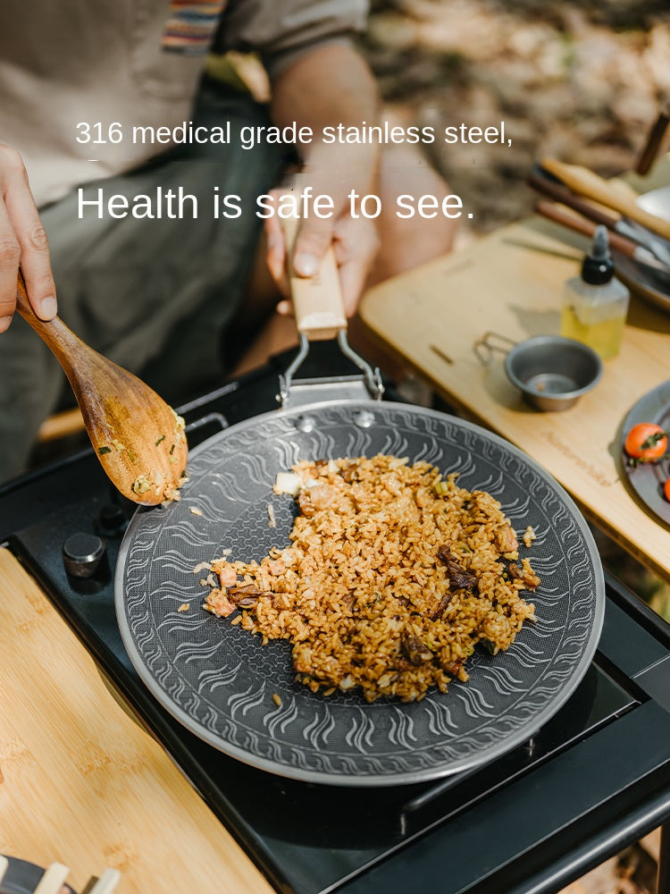 Naturehike Barbecue Grill Pan Portable Multipurpose Foldable Non-Stick Stainless Steel Baking Pan Tray Cooking Grill Frying Pan Partition Heating Design