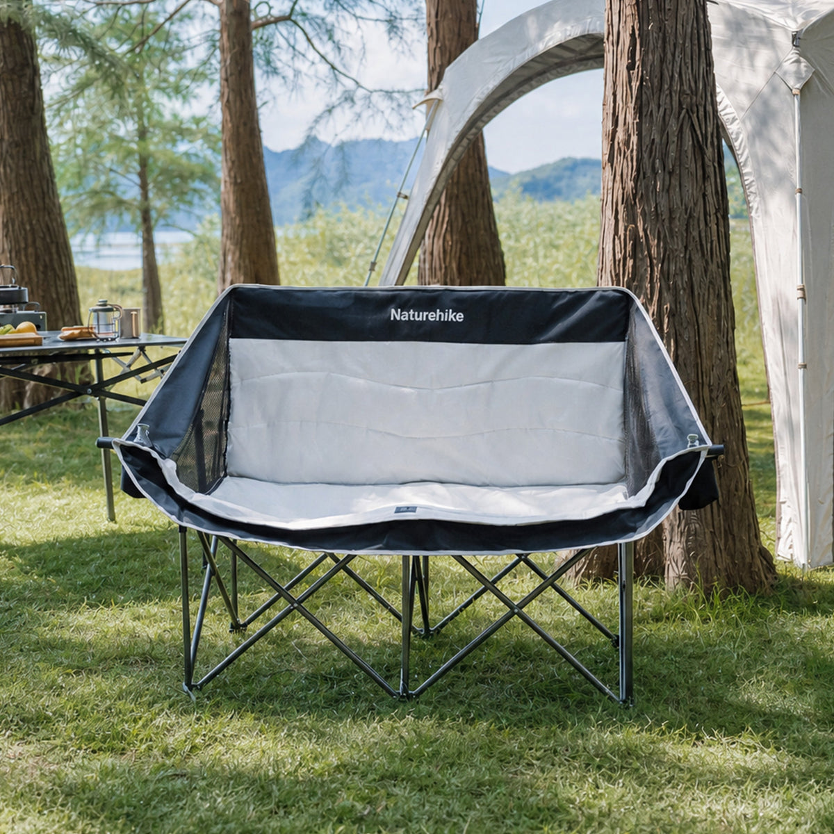 Naturehike COMFORT MAX Double Folding Chair Camping Portable Soft Padded Cushions 240kg Max Load