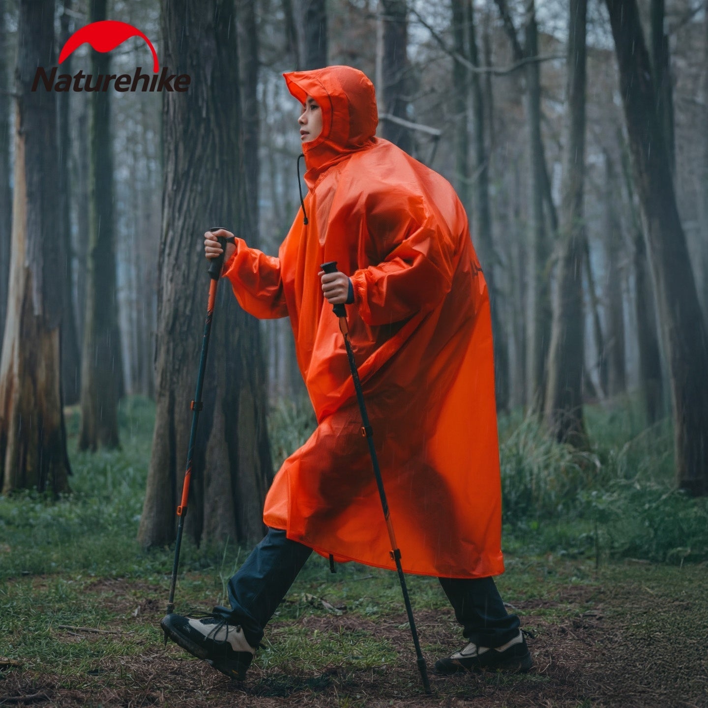 Naturehike Lightweight Poncho Raincoat Portable Foldable Unisex Sleeve Design Waterproof Outdoor Camping Hiking Cycling Travel Mountaineering