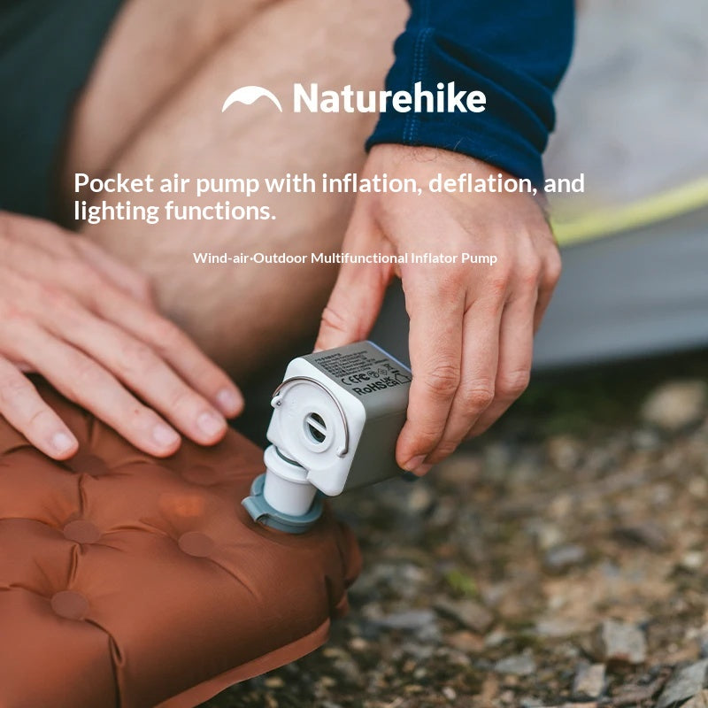 Naturehike WIND AIR Outdoor Inflator Multi-Functional Mini Air Pump 4.5KPA LED Lighting Lamp Lantern For Inflatable Camping Equipment & Accessories
