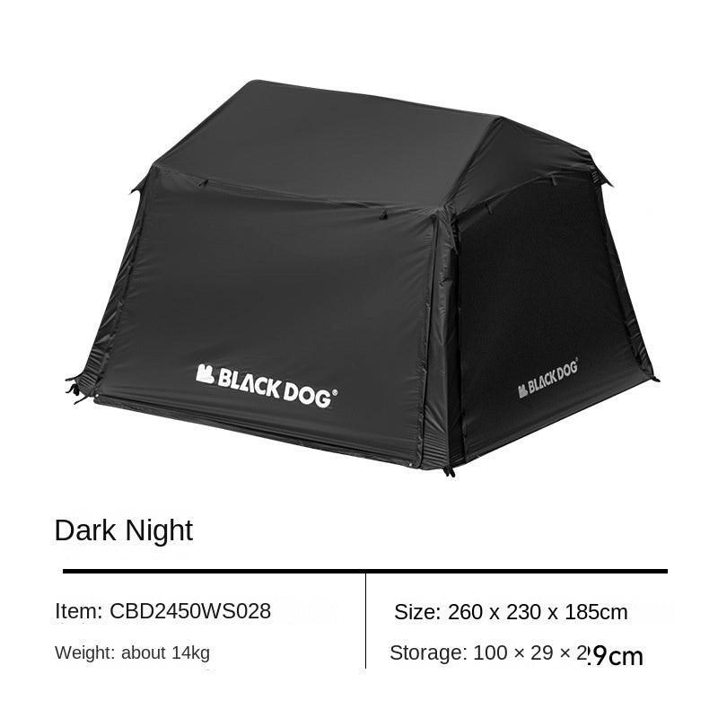 BLACKDOG STAR 5.9 Black Automatic Cabin Tent 1 Bedroom 4 Awning Canopy Halls Fast Build Tent For 3-4 Persons Large Up To 27m² Usable Area Vinyl Coated