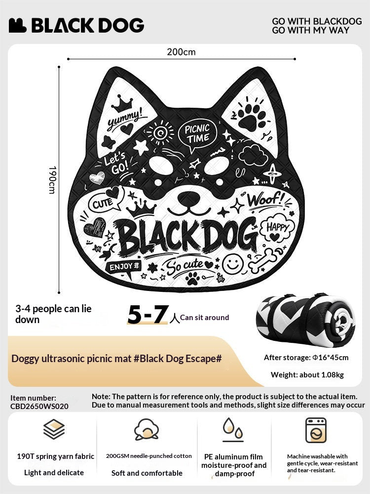 BLACKDOG DOGGY Ultrasonic Picnic Mat Portable Foldable Oversized Mattress Ground Pad Moisture Barrier Skin Friendly Machine Washable Outdoor Camping