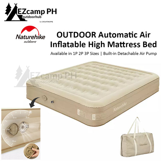Naturehike 36cm Height Air Inflatable Bed 1P 2P 3P Automatic Self-inflating Electronic USB Chargeable Pump Mats High Sleeping Pad Inflatable Mattress
