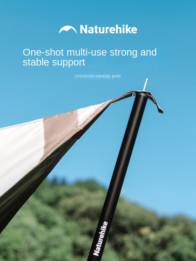 Naturehike 2pcs Universal Black Canopy Pole Set Multipurpose Awning Tent Tarp Canopy Rod Steel Iron 3/4 Section 1.5m 1.7m 1.9m 2.1m 2.4m Length