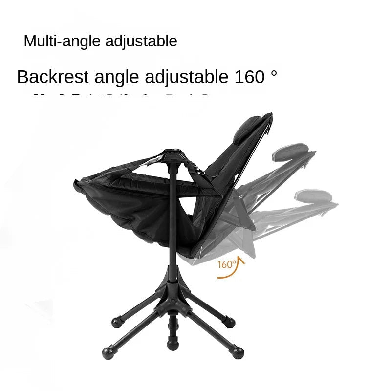 BLACKDOG Black Square Rocking Chair Portable Ultralight Steel Aluminum Oxford Cloth Kids Adult Size 130kg Max Load Folding Relax Recline Swing Seat